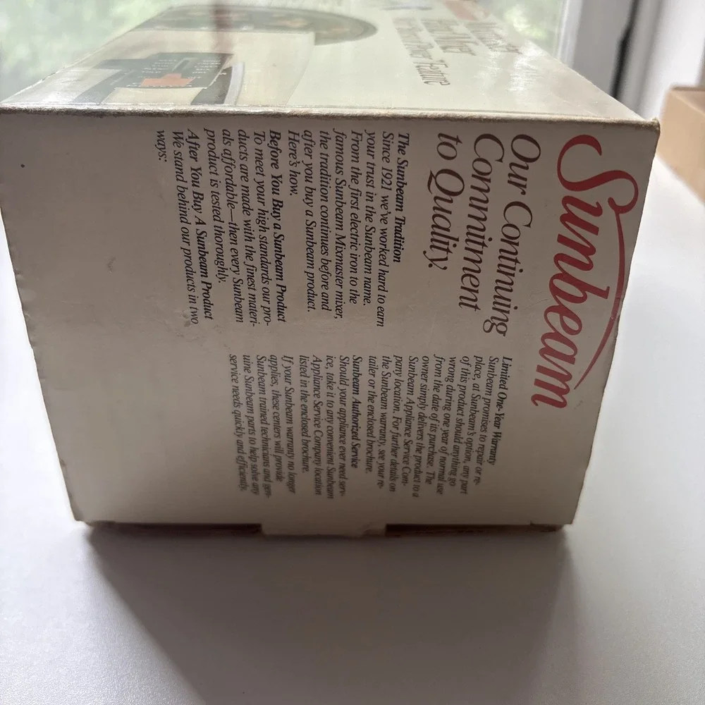 Vintage 1983 NEW Almond Sunbeam Mixmaster 5 Speed Hand Mixer With Burst Of Power